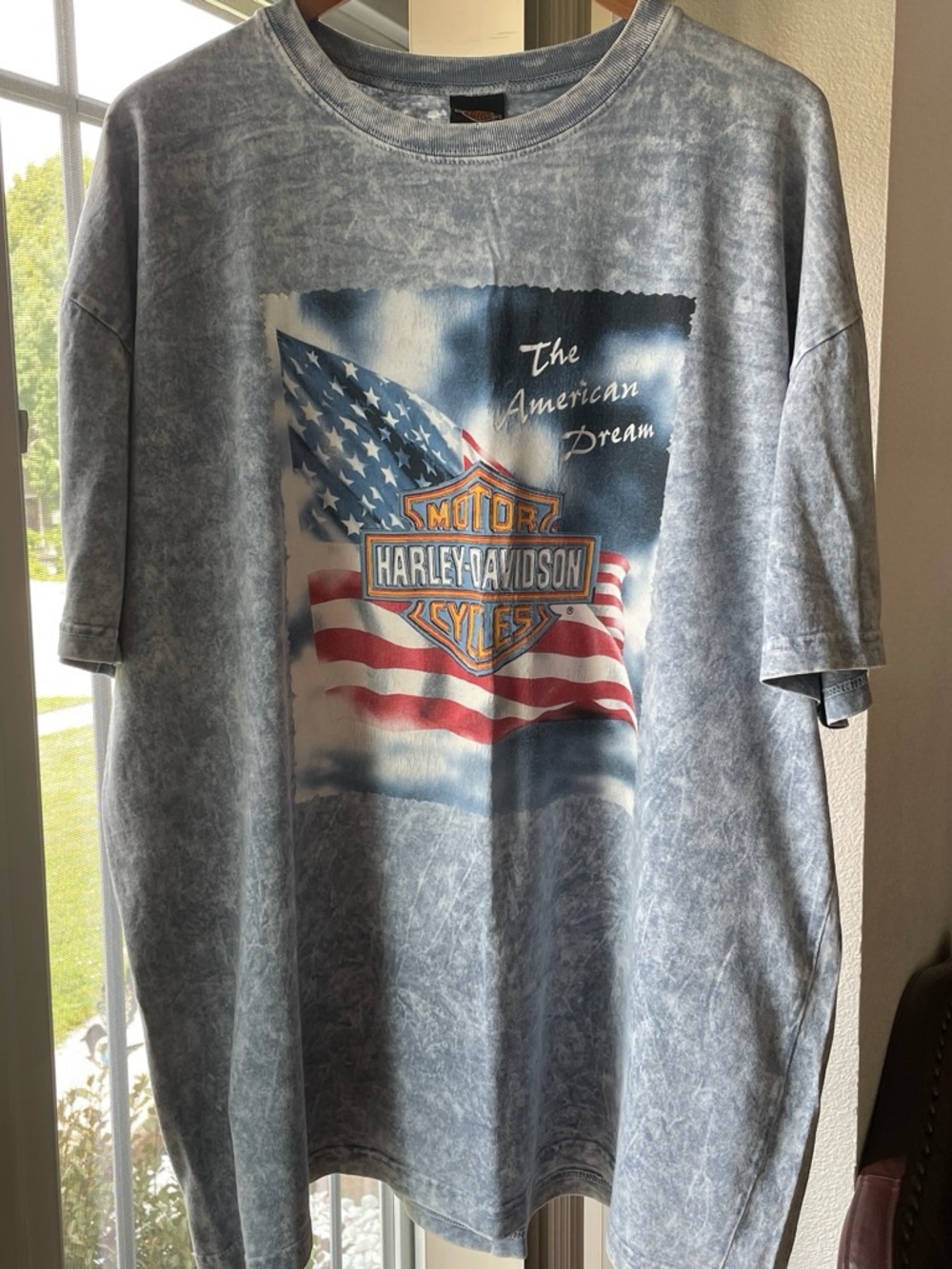 Vintage Harley-Davidson Blue Grey Mineral-Wash 'The American Dream' Tee Shirt